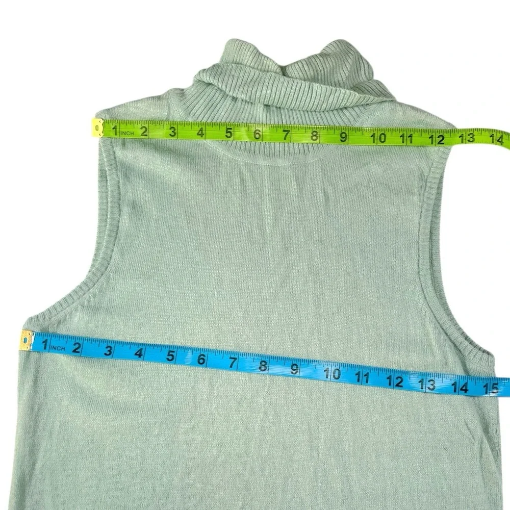 Harve Benard Medium Teal Sleeveless‎ Sweater Wool Blend Academia Soft Office - Picture 4 of 6
